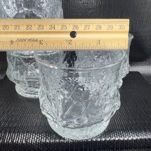 Anchor Hocking Rainflower Old Fashioned Clear Glasses Cups Set 4 BarWare Glasses - Picture 5 of 10